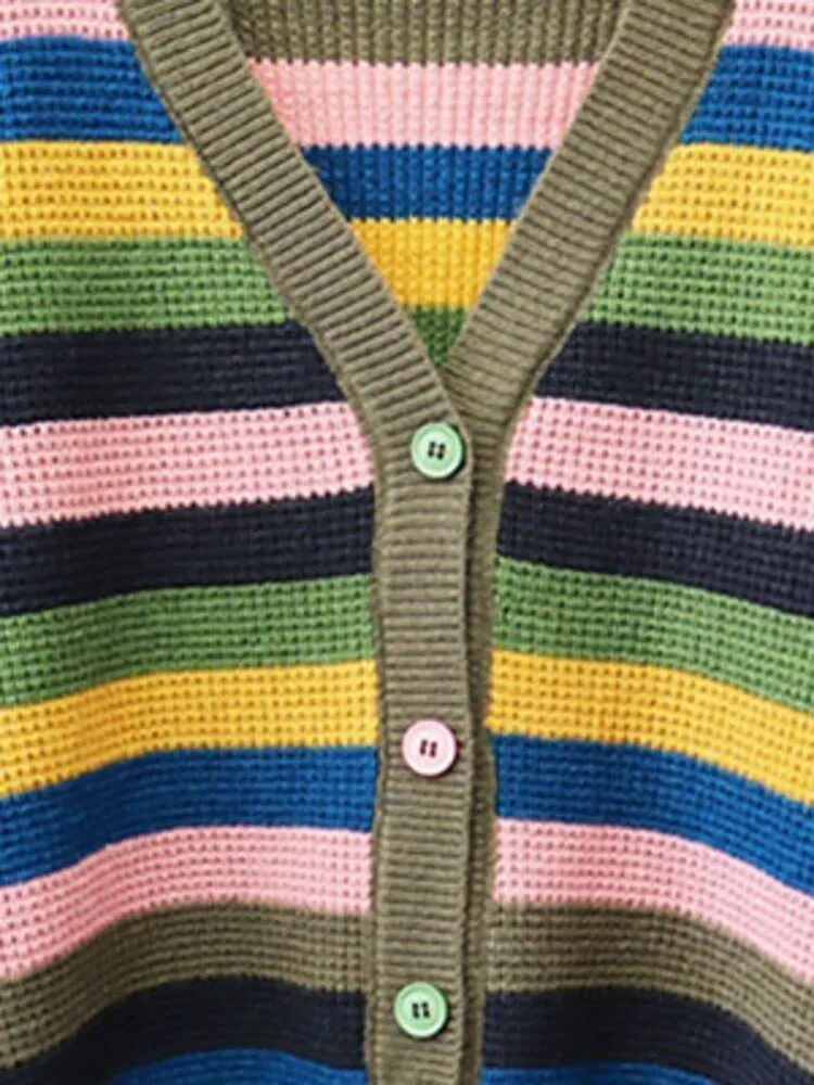 Pre Order:  Green Outlined Multicolor Knit Sweater