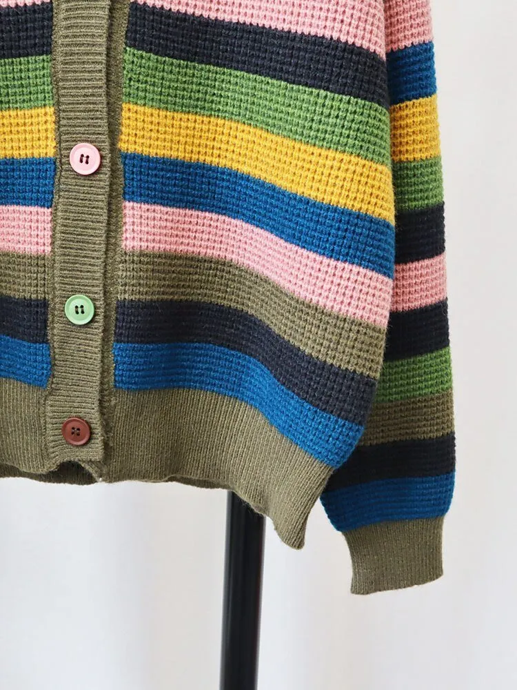 Pre Order:  Green Outlined Multicolor Knit Sweater