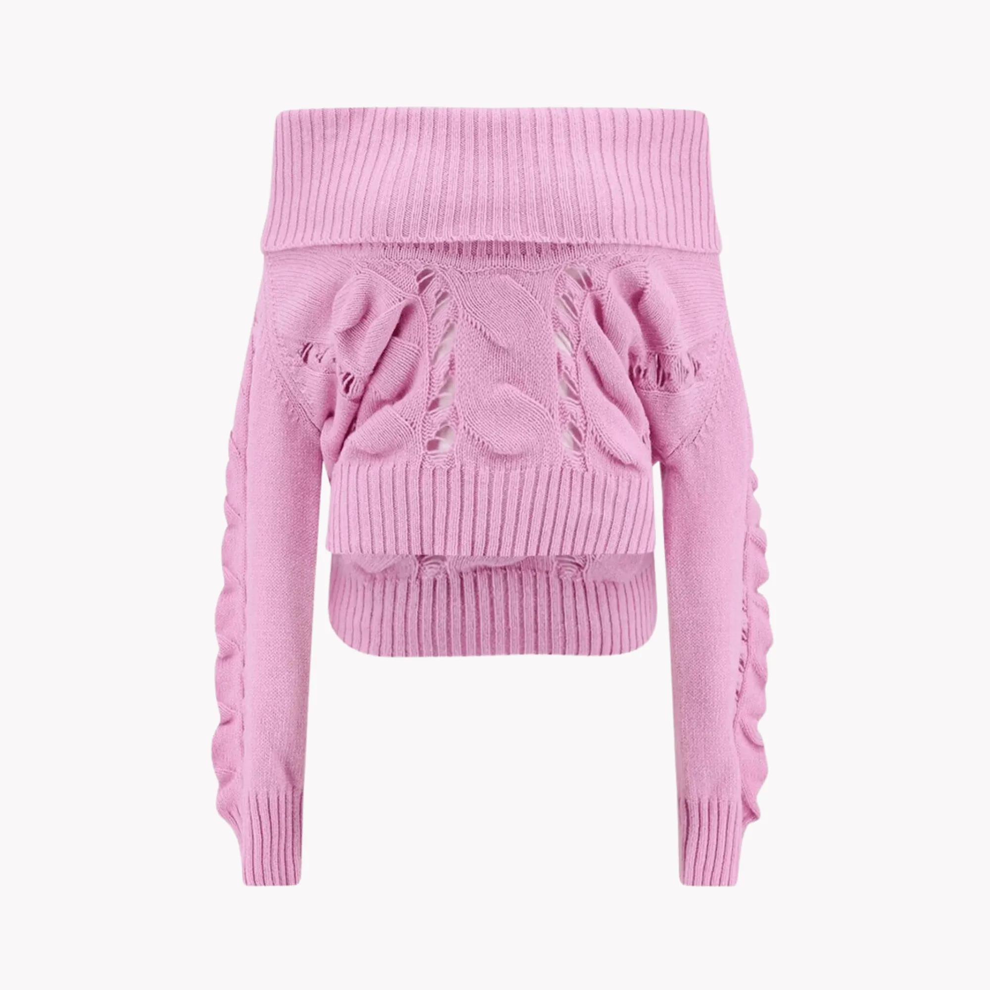 Pre Order:  Hollow Out Off-Shoulder Knit Sweater