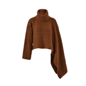 Pre Order:  Irregular Sleeves Turtleneck Sweater