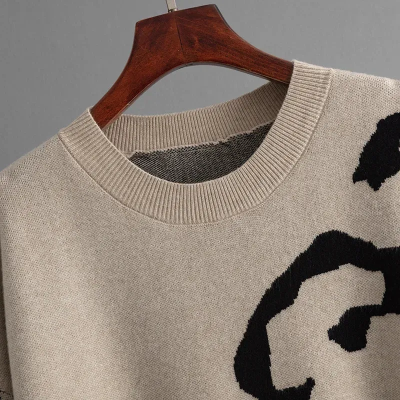 Pre Order:  Jacquard Leopard Knitted Sweater