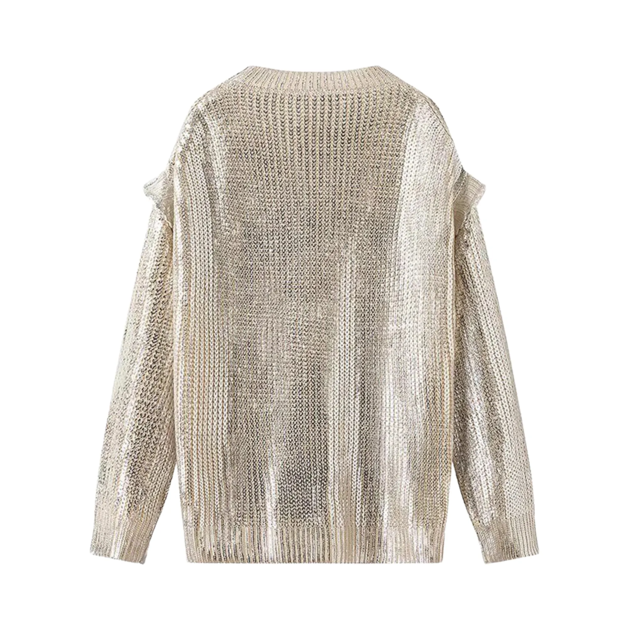 Pre Order:  Metallic Round Neck Sweater