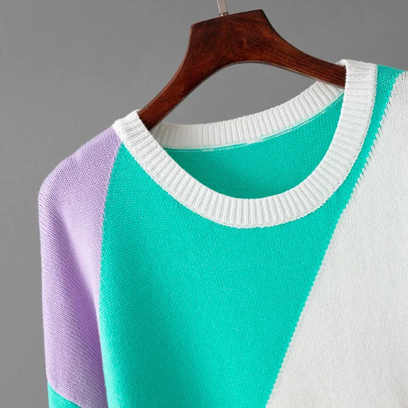 Pre Order:  Multicolor Diagonal Stripes Knit Sweater