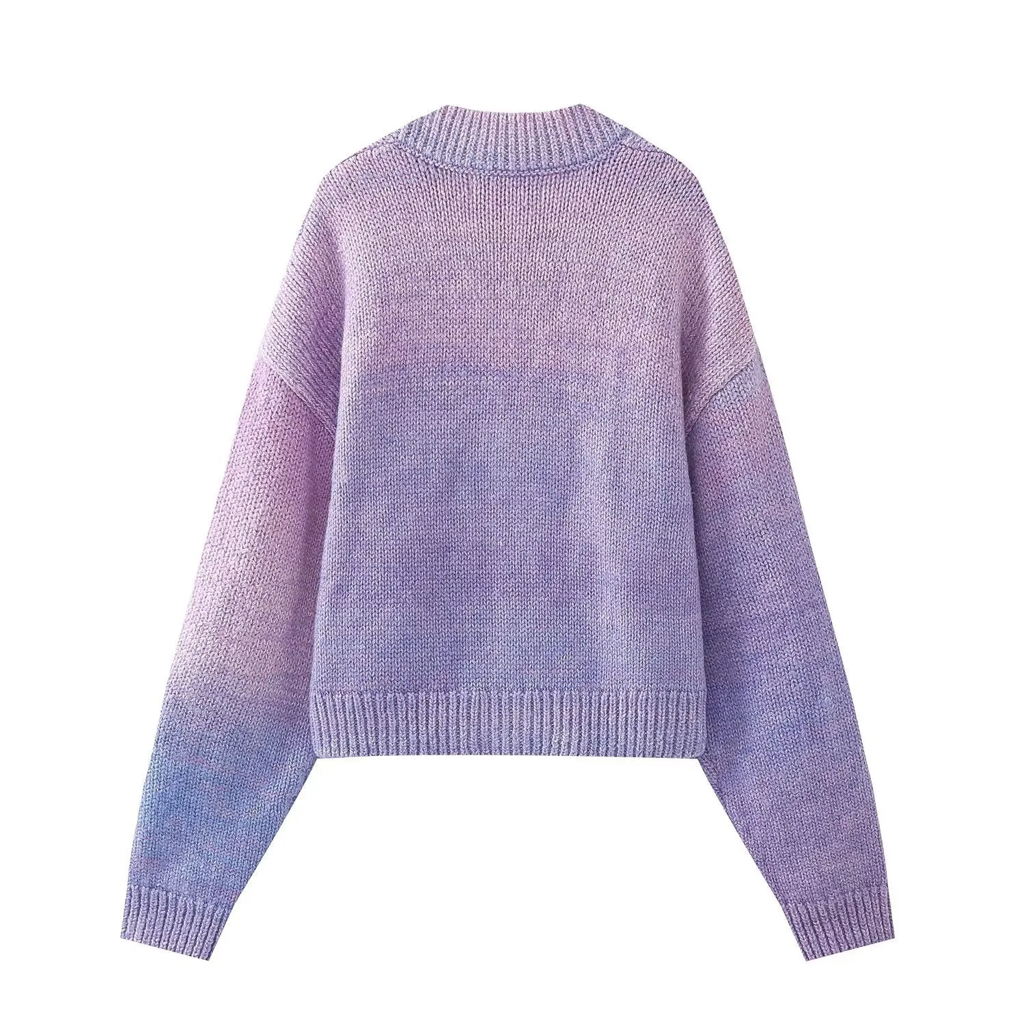 Pre Order:  Purple Knitted V-Neck Cardigan Sweater