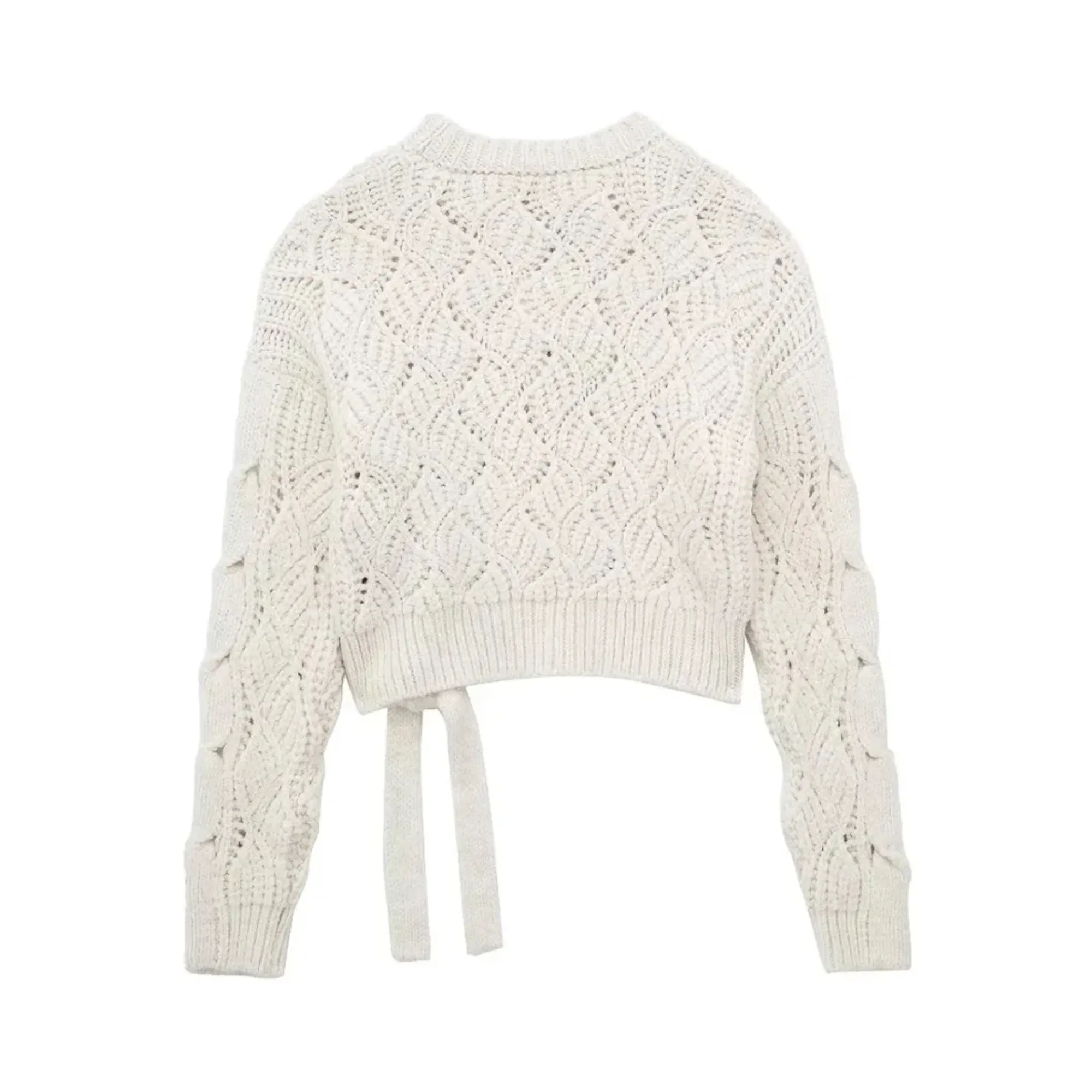 Pre Order:  Side Tie Cable Knit Sweater