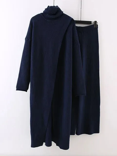 Pre Order:  Turtleneck Long Sweater   Pants Set