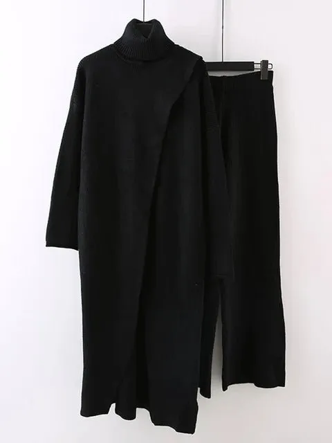 Pre Order:  Turtleneck Long Sweater   Pants Set