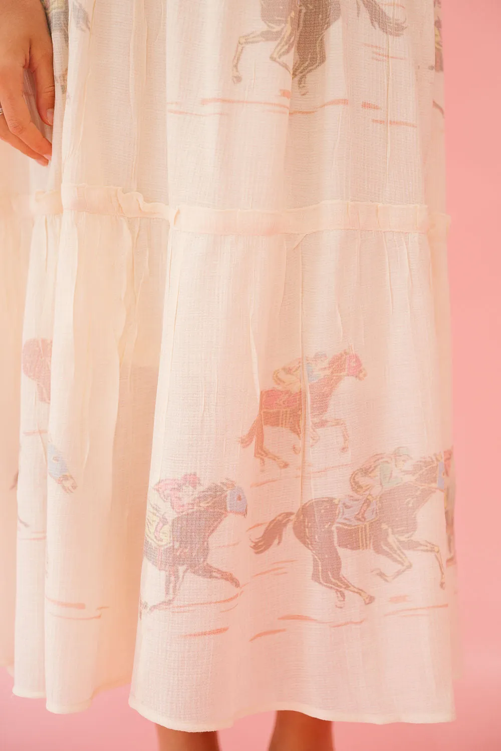 RACE HORSE CREAM DRESS