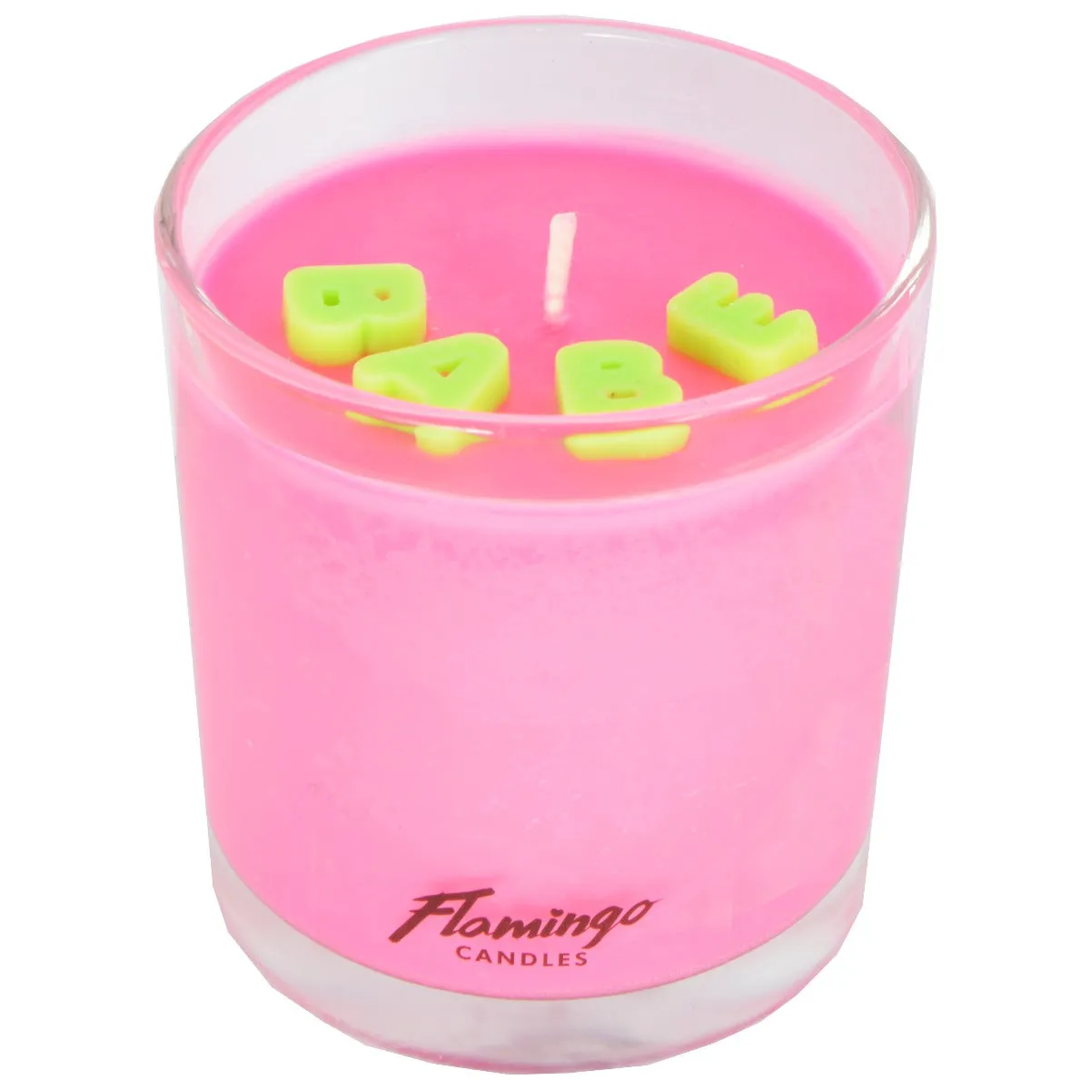 Rainbow Candy Neon Pink Babe Embellished Candle