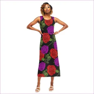 Red Rose Purp Vest Dress for Women