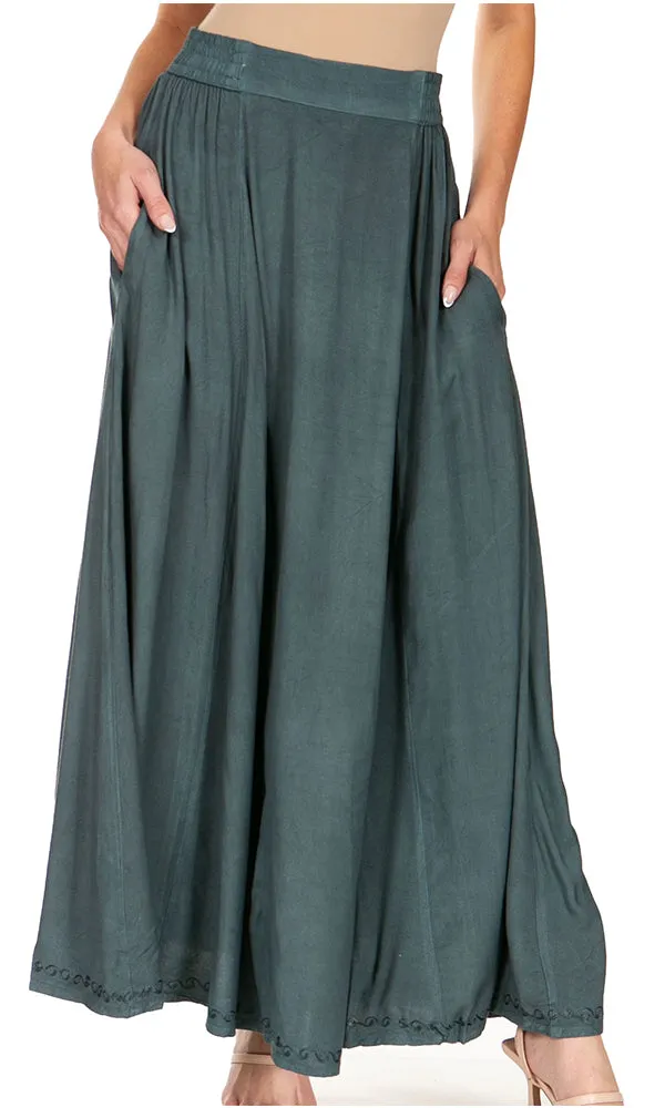 Sakkas Noemi Women's Long Maxi Summer Casual Boho Skirt Elastic Waist & Pockets