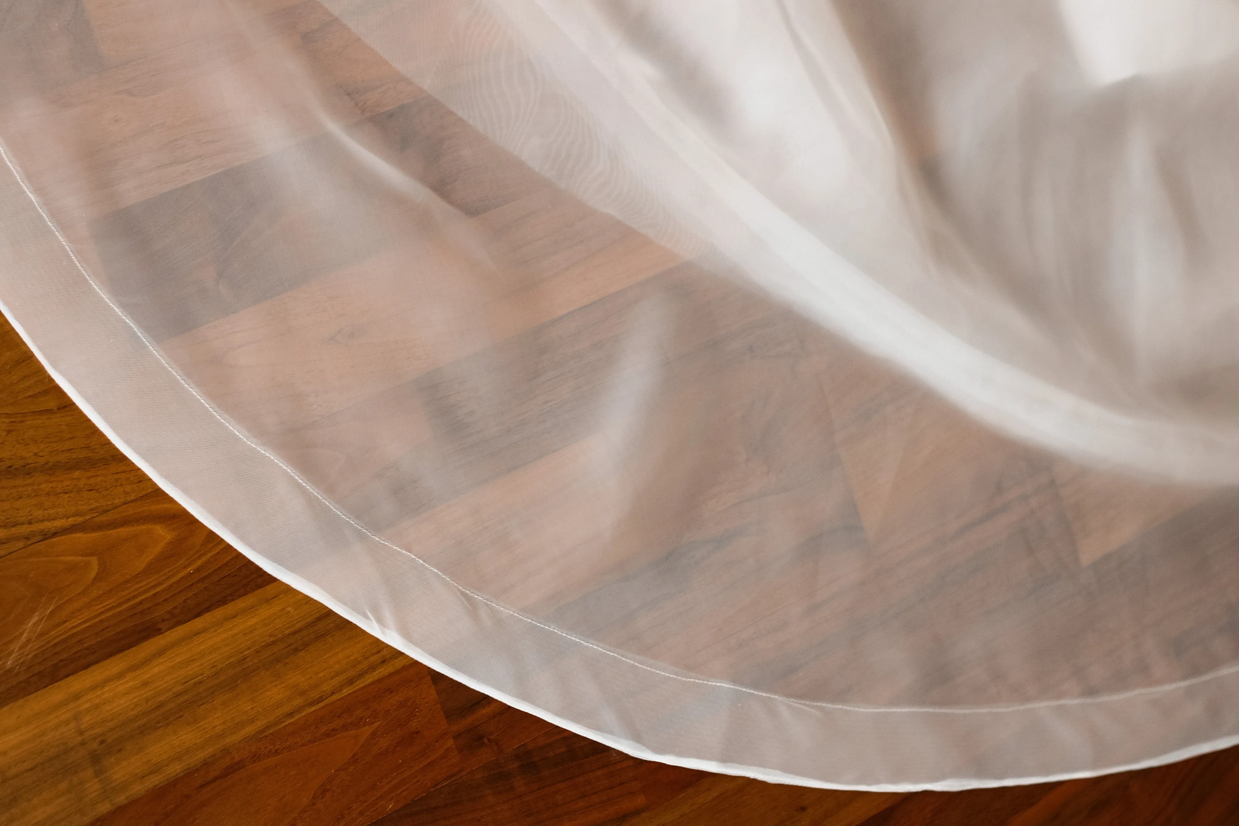 Sample Detachable Organza Bridal Overskirt