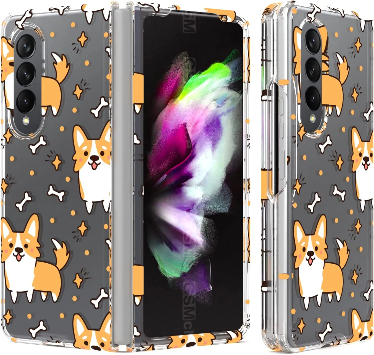 Samsung Galaxy Z Fold 4 Case,Samsung Z Fold 4 Case Glowing Butterfly