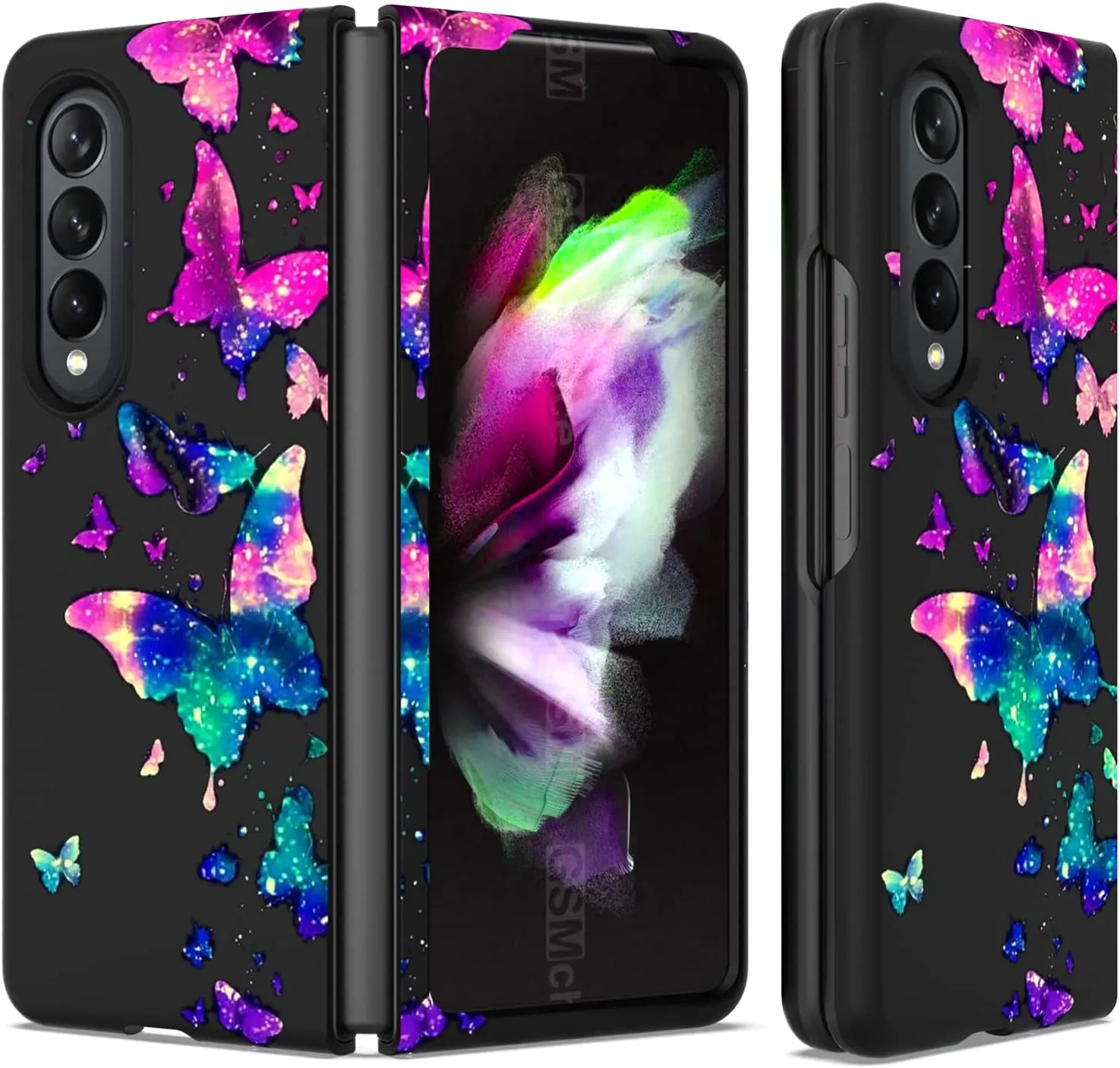 Samsung Galaxy Z Fold 4 Case,Samsung Z Fold 4 Case Glowing Butterfly