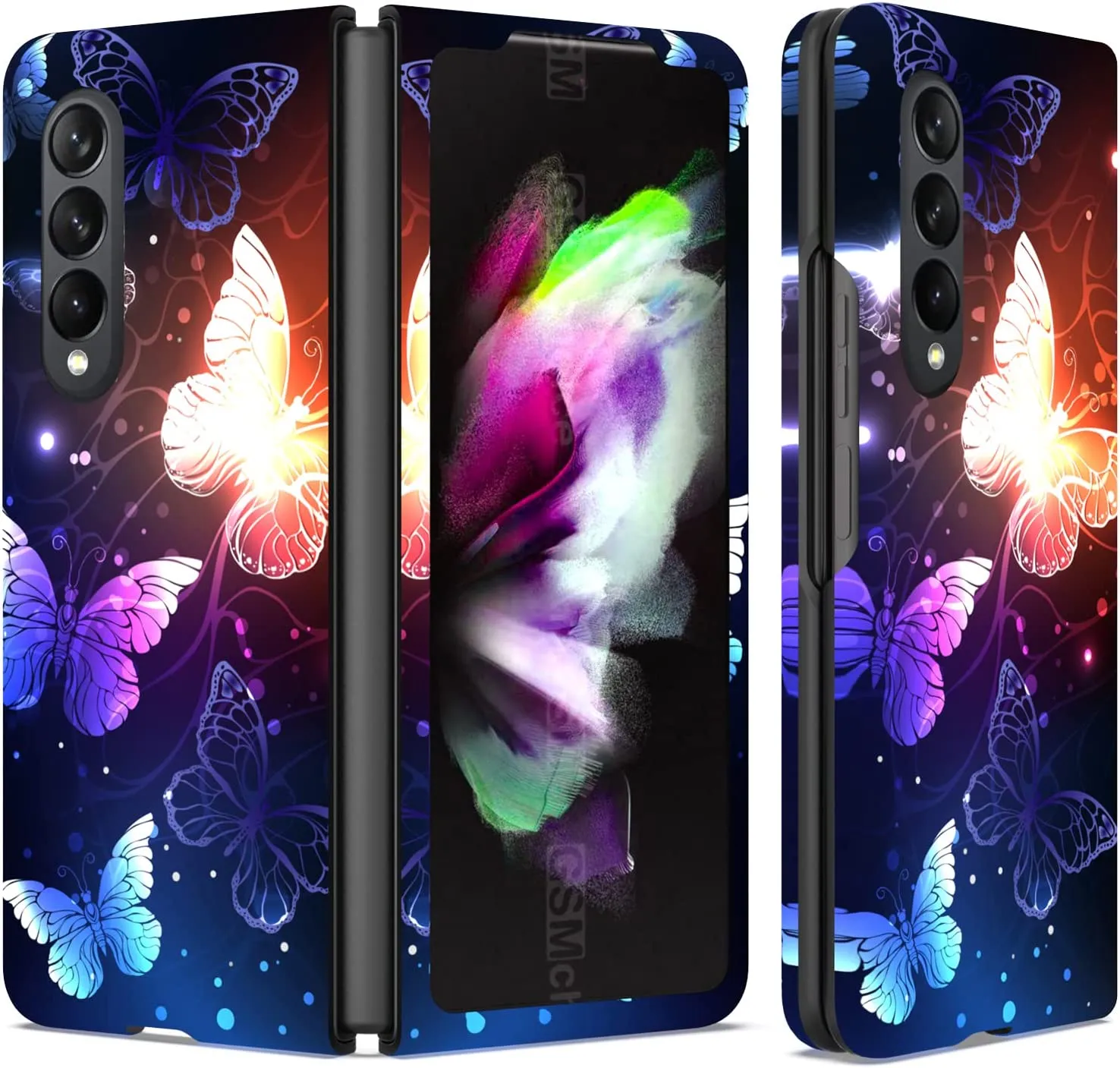 Samsung Galaxy Z Fold 4 Case,Samsung Z Fold 4 Case Glowing Butterfly