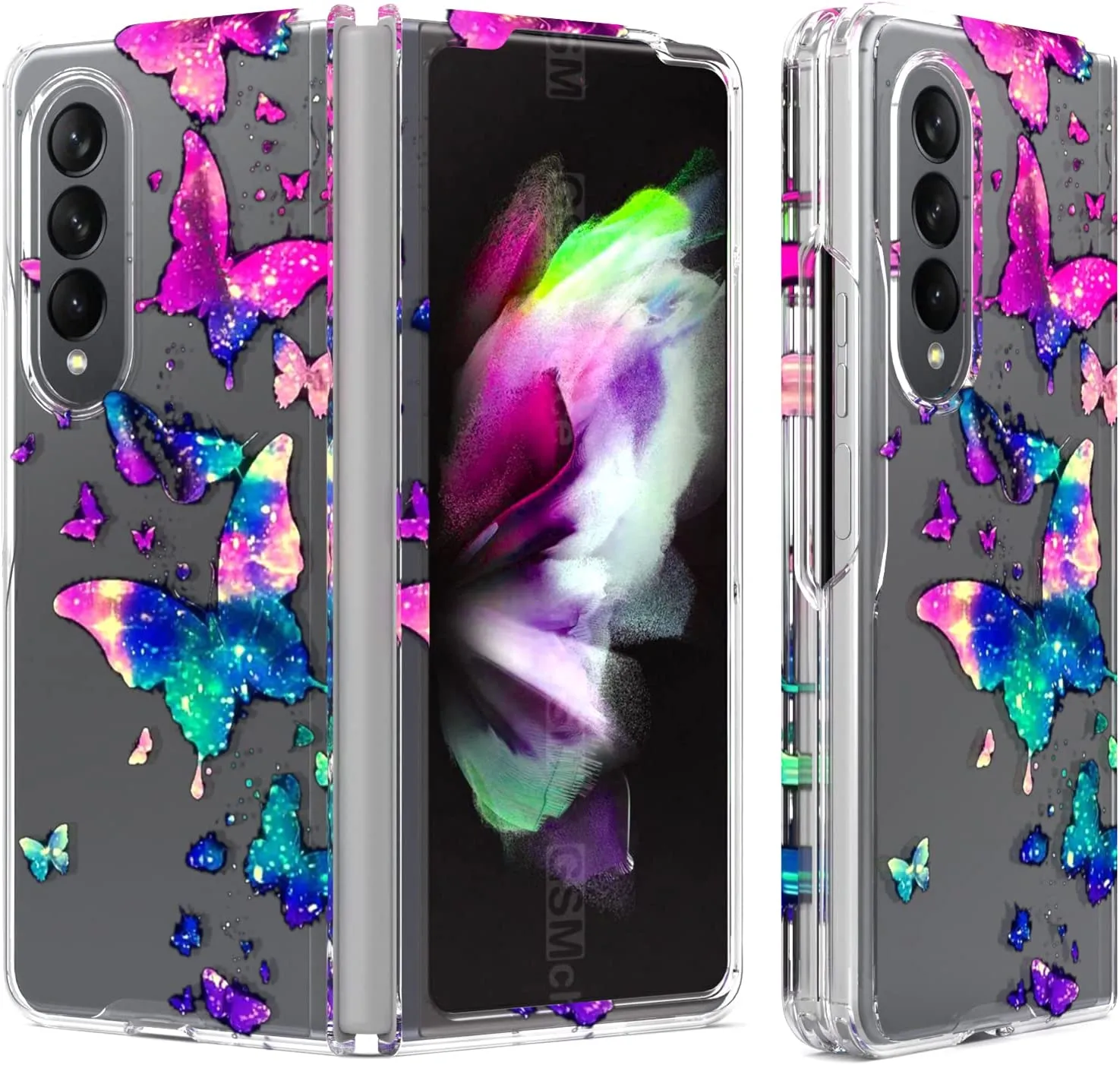 Samsung Galaxy Z Fold 4 Case,Samsung Z Fold 4 Case Glowing Butterfly