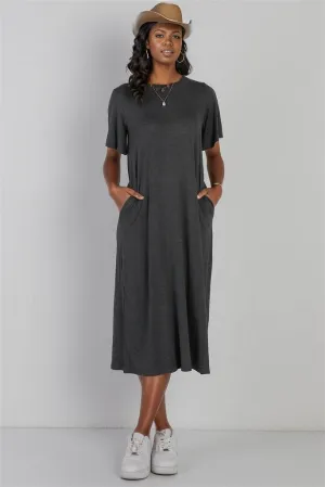 Short Sleeve Midi Dress