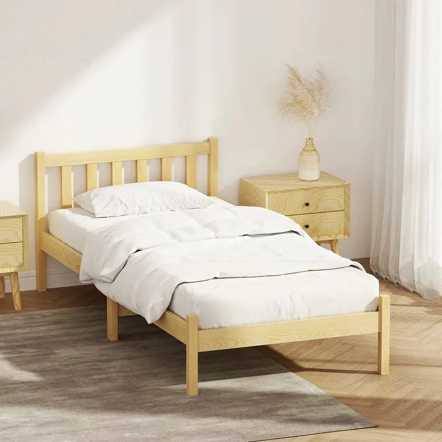 Single Package | Bribie Wooden Single Bed Frame & Bonita Pillow Top Mattress (Medium Firm)