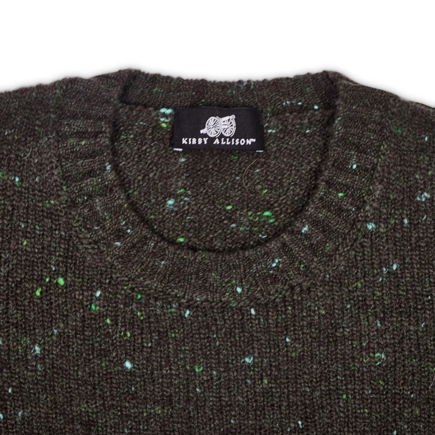 Sovereign Grade Olive Donegal Crew Neck Sweater