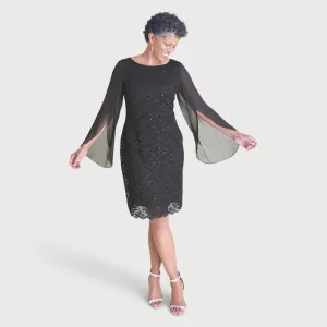 Stevie Black Sequin Lace Dress