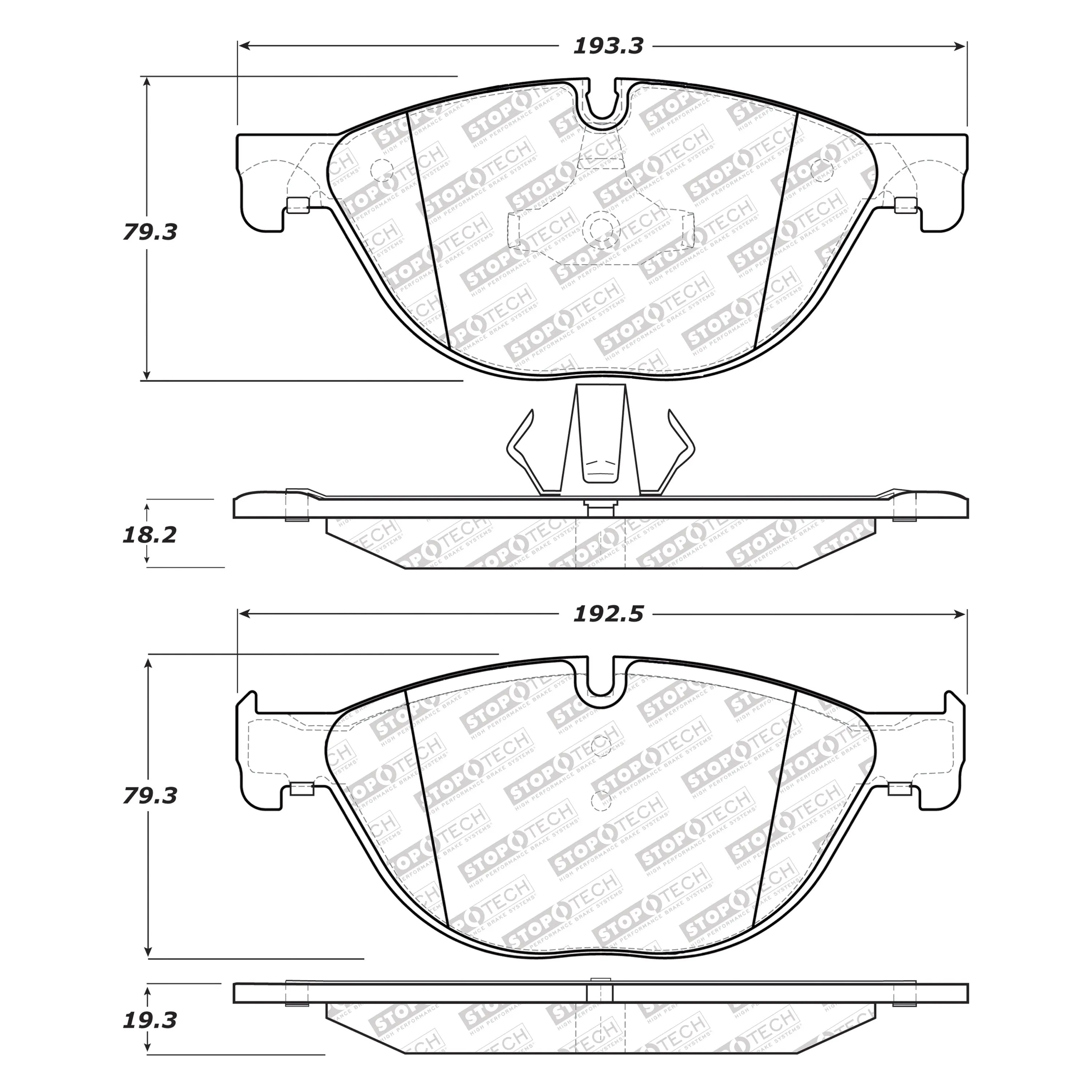 StopTech Street Select Brake Pads BMW 5 Series (10-17) [Front] 305.14090