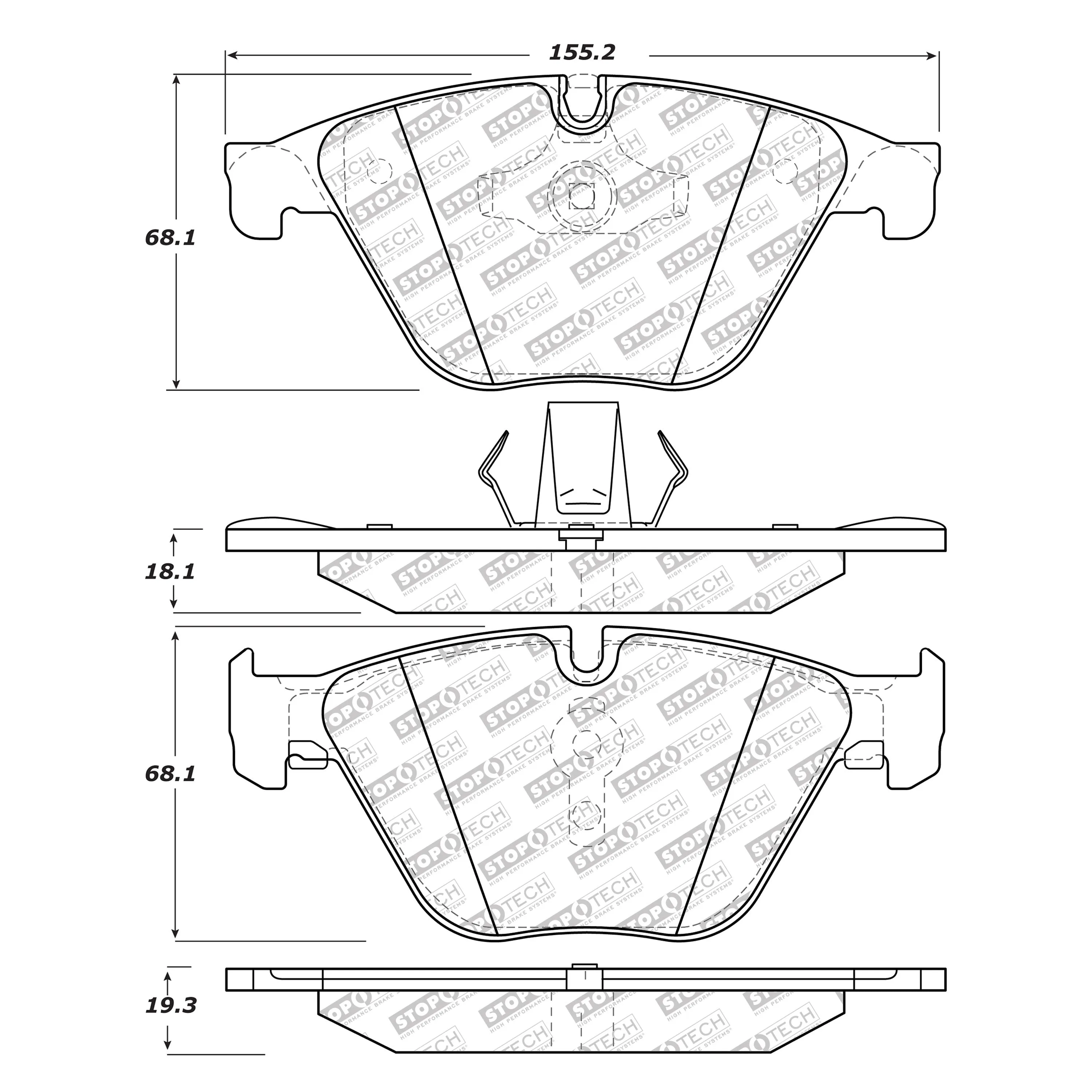 StopTech Street Select Brake Pads BMW 5 Series (11-18) [w/ Hardware] Front & Rear