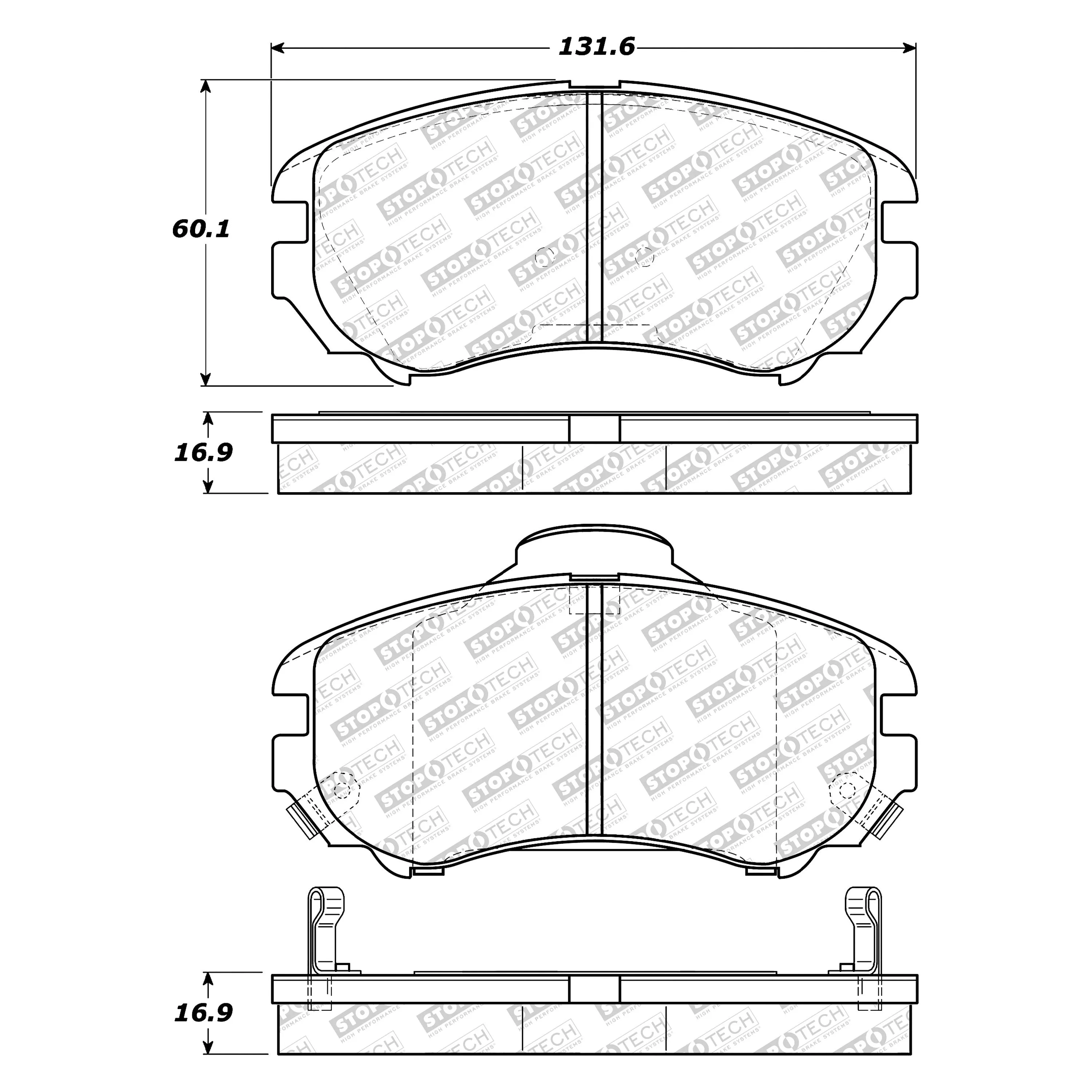 StopTech Street Select Brake Pads Kia Soul (10-13) [Front w/ Hardware] 305.09240