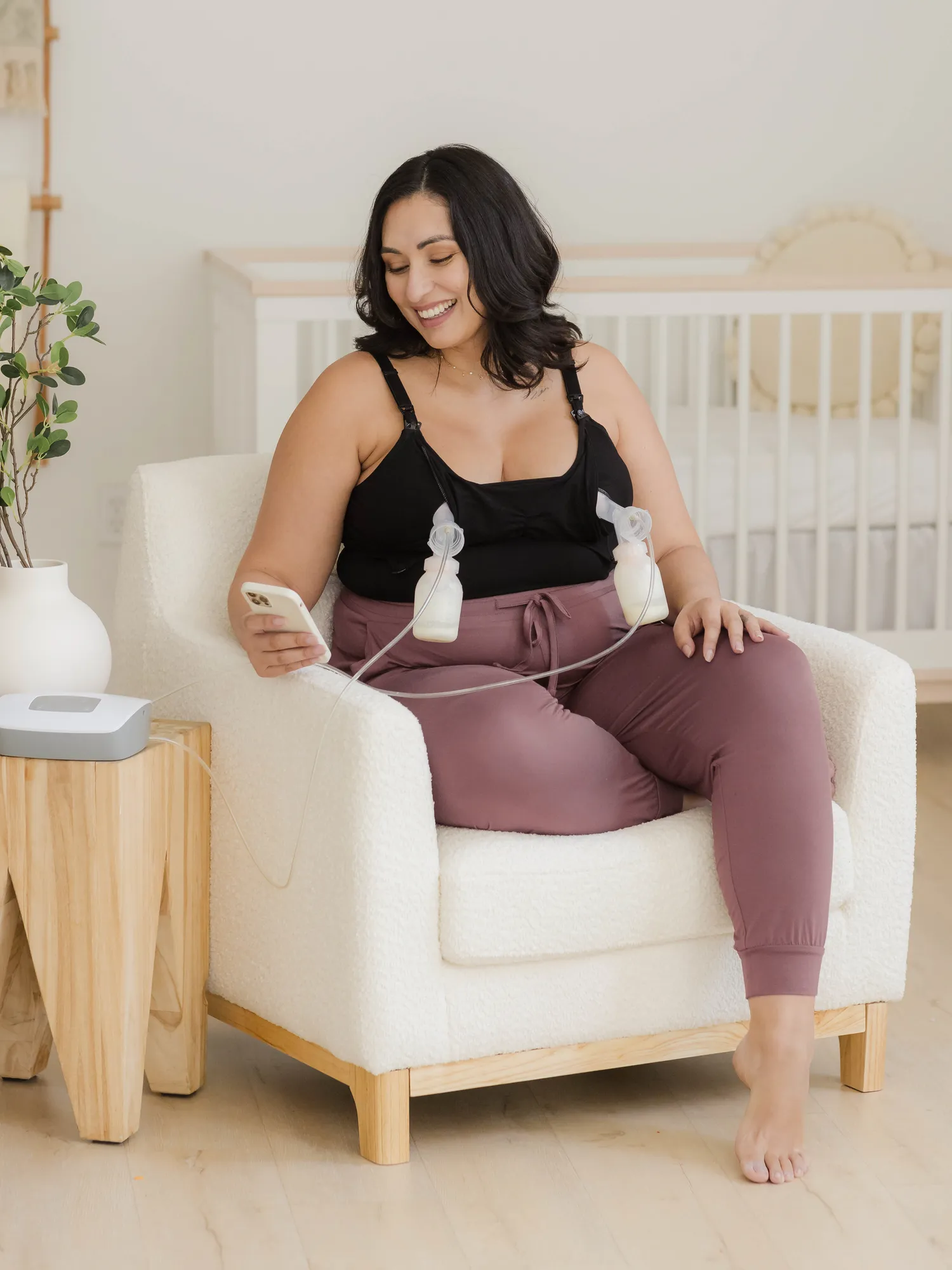 Sublime® Bamboo Hands-Free Pumping & Nursing Camisole | Black