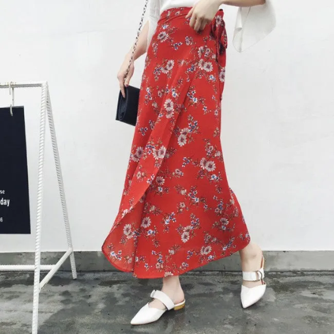 Summer Bohemian High Waist Wrap Around Skirt