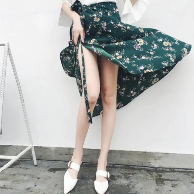 Summer Bohemian High Waist Wrap Around Skirt