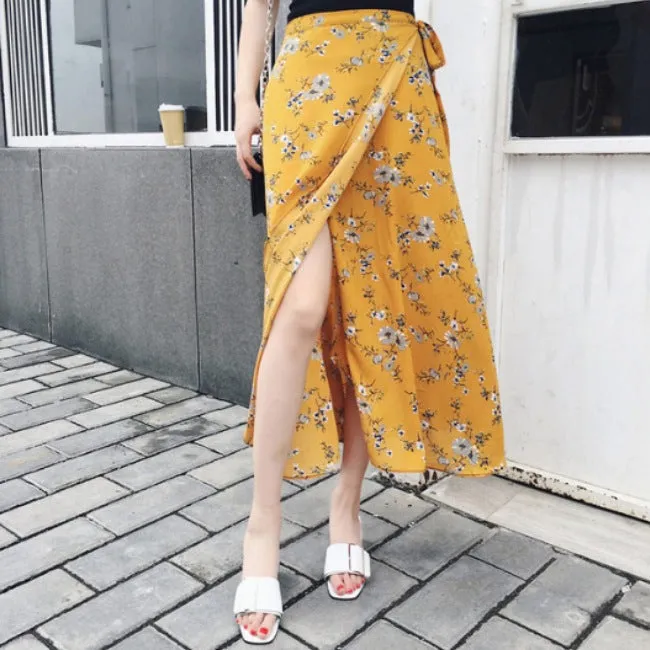 Summer Bohemian High Waist Wrap Around Skirt