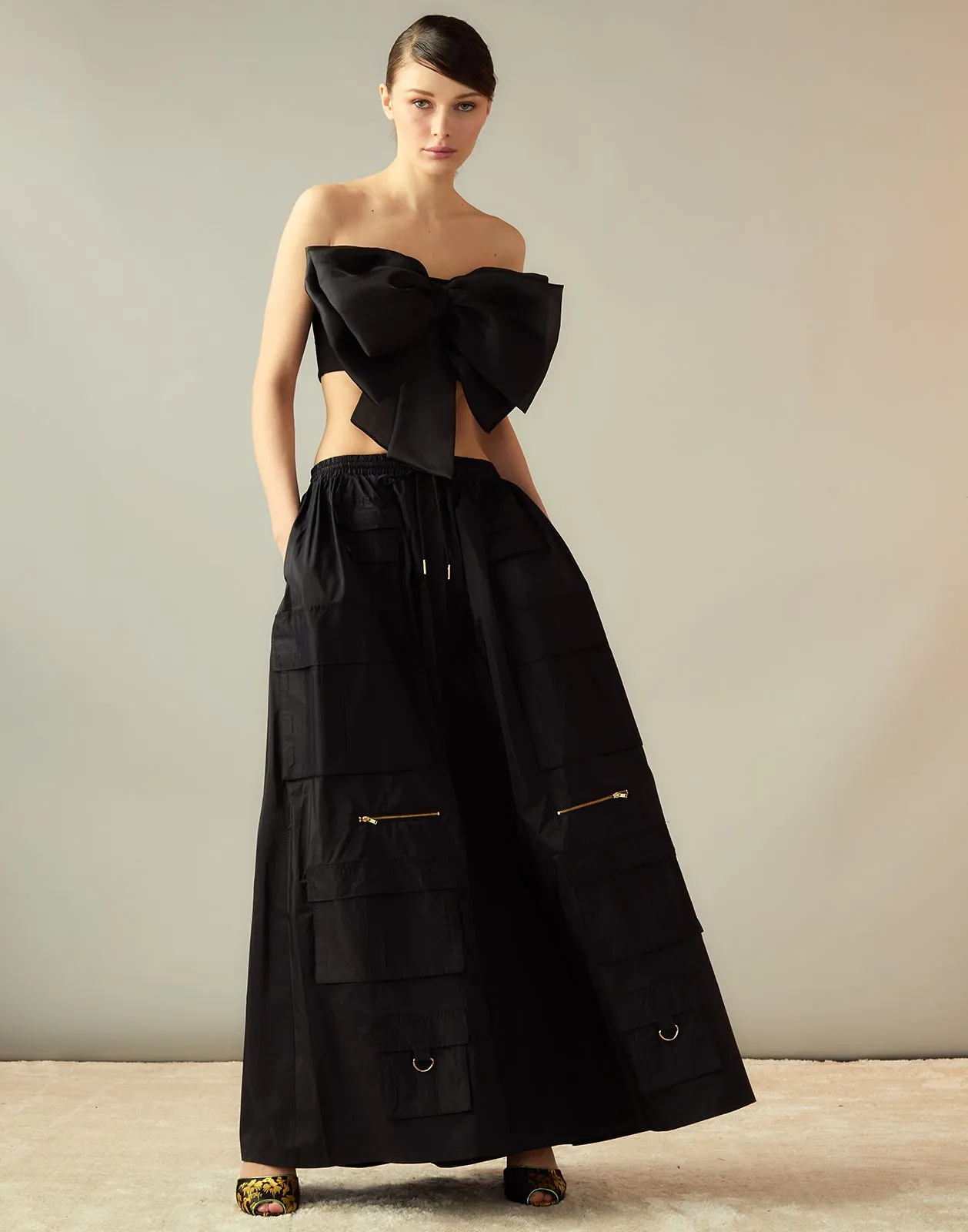 Taffeta Cargo Skirt