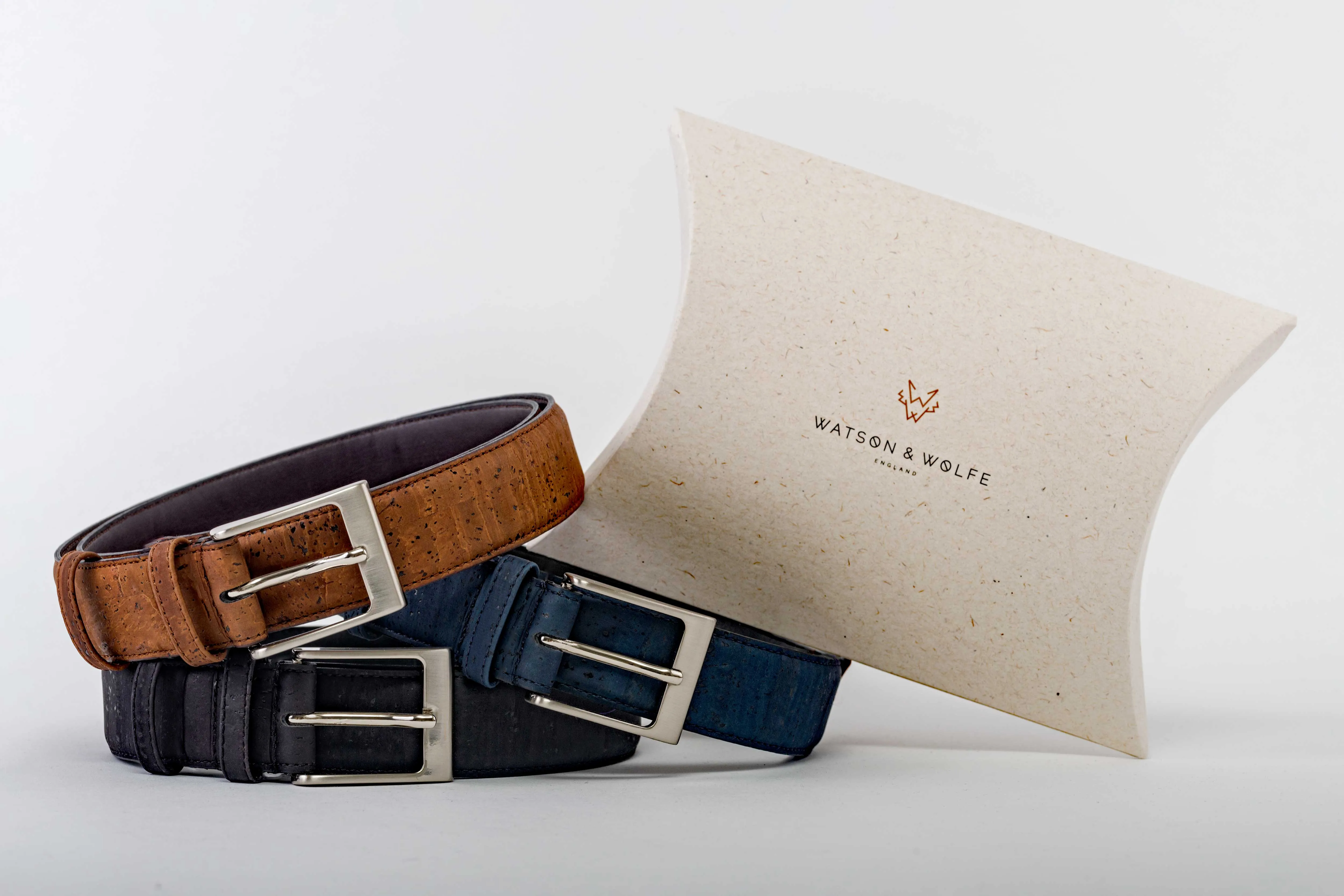 Three-Piece Construction Cork Vegan Belt | Black