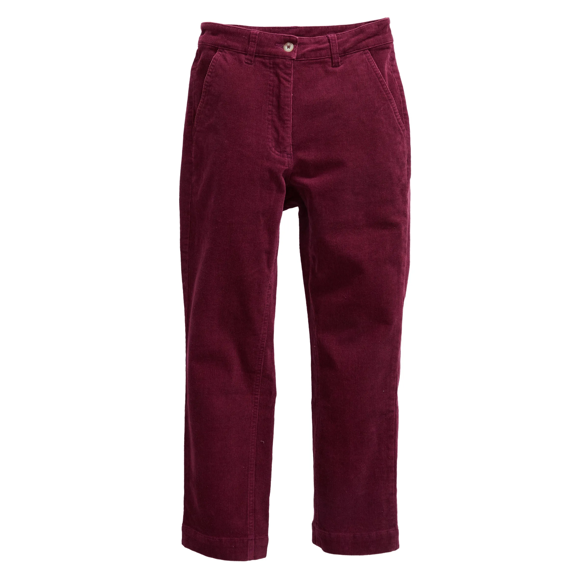 Tracy Slim Ankle Stretch Corduroy Pants - Burgundy (Final Sale)