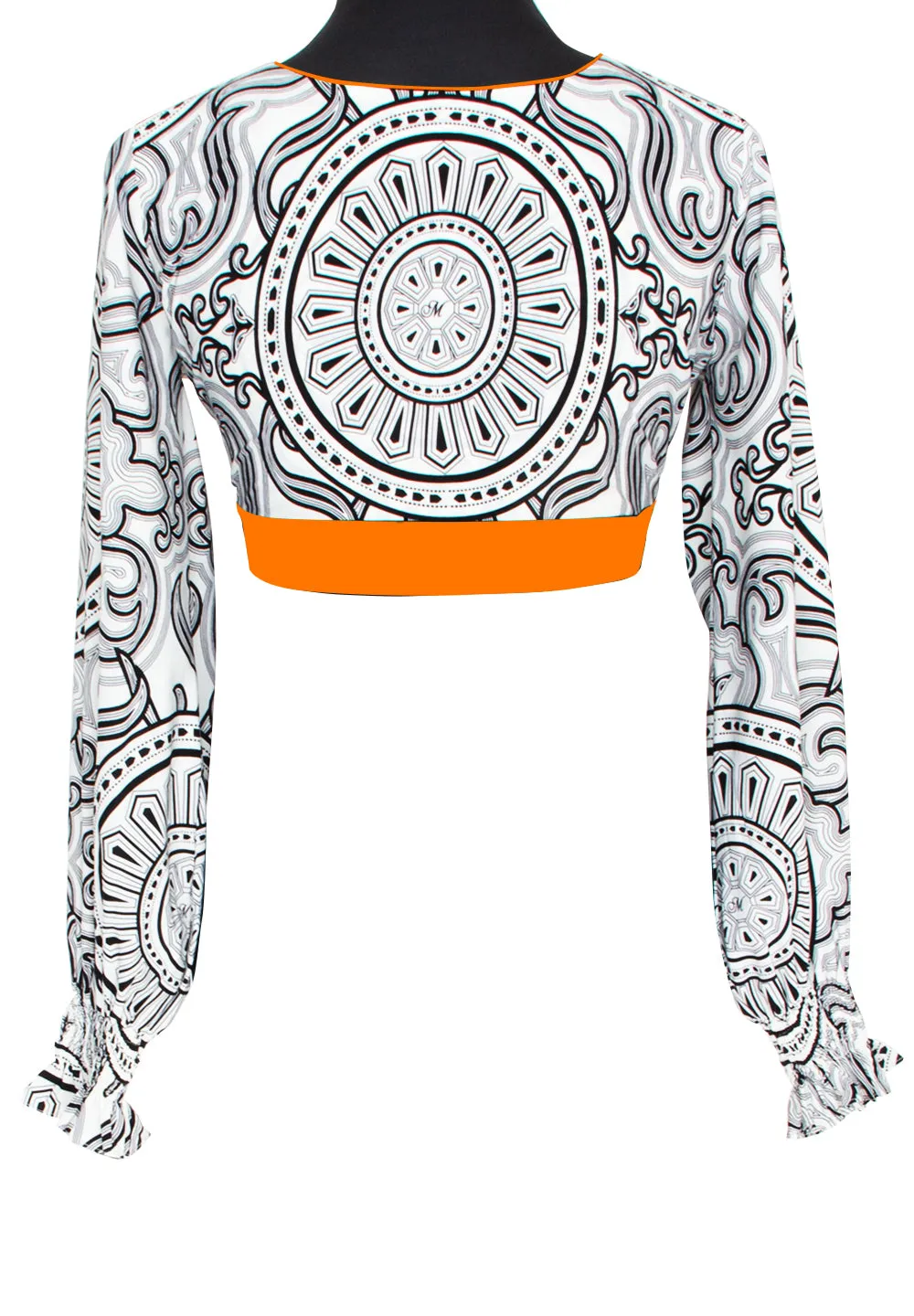 Tribal - Moon Crop Top (Neon Orange)