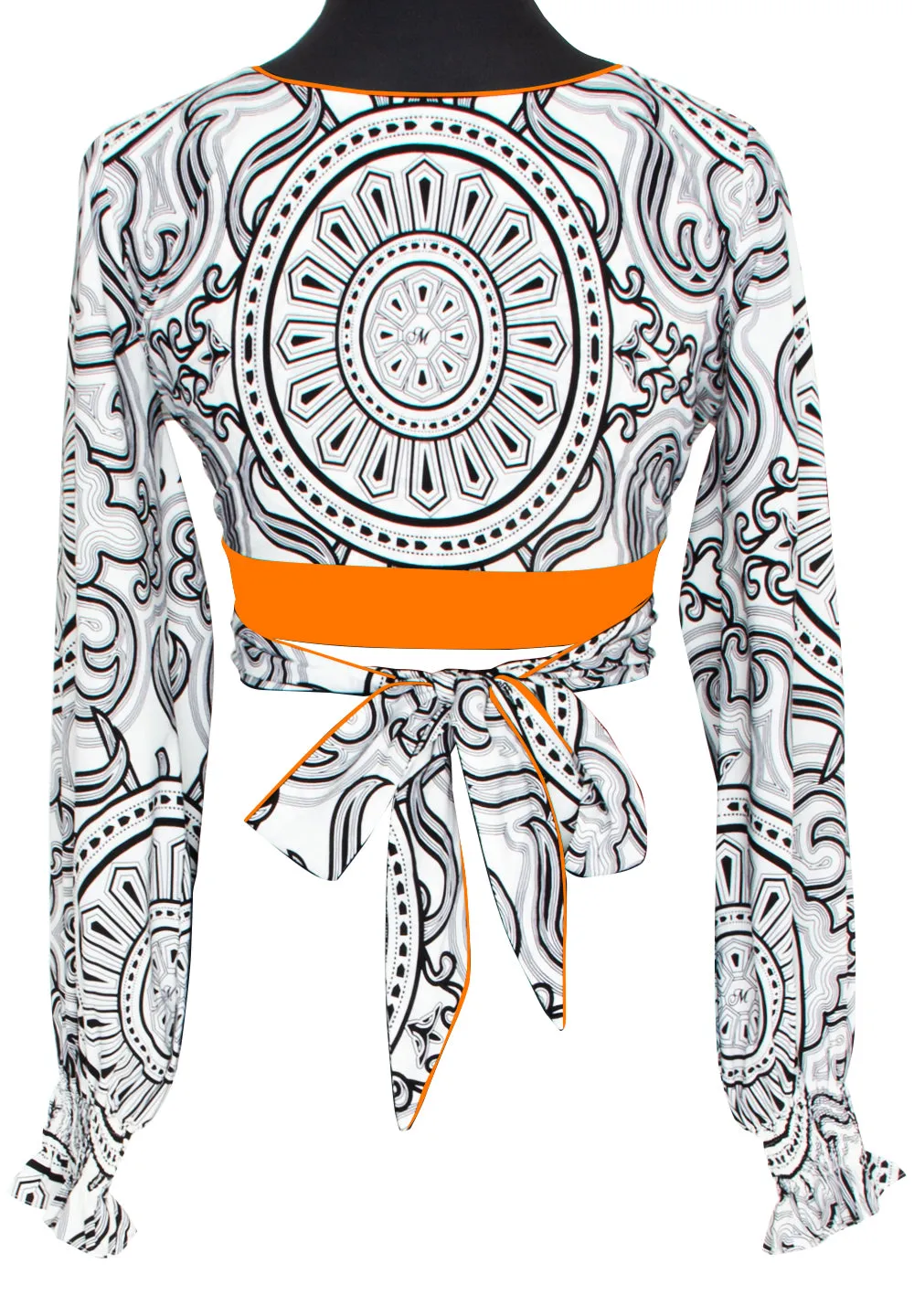 Tribal - Moon Crop Top (Neon Orange)