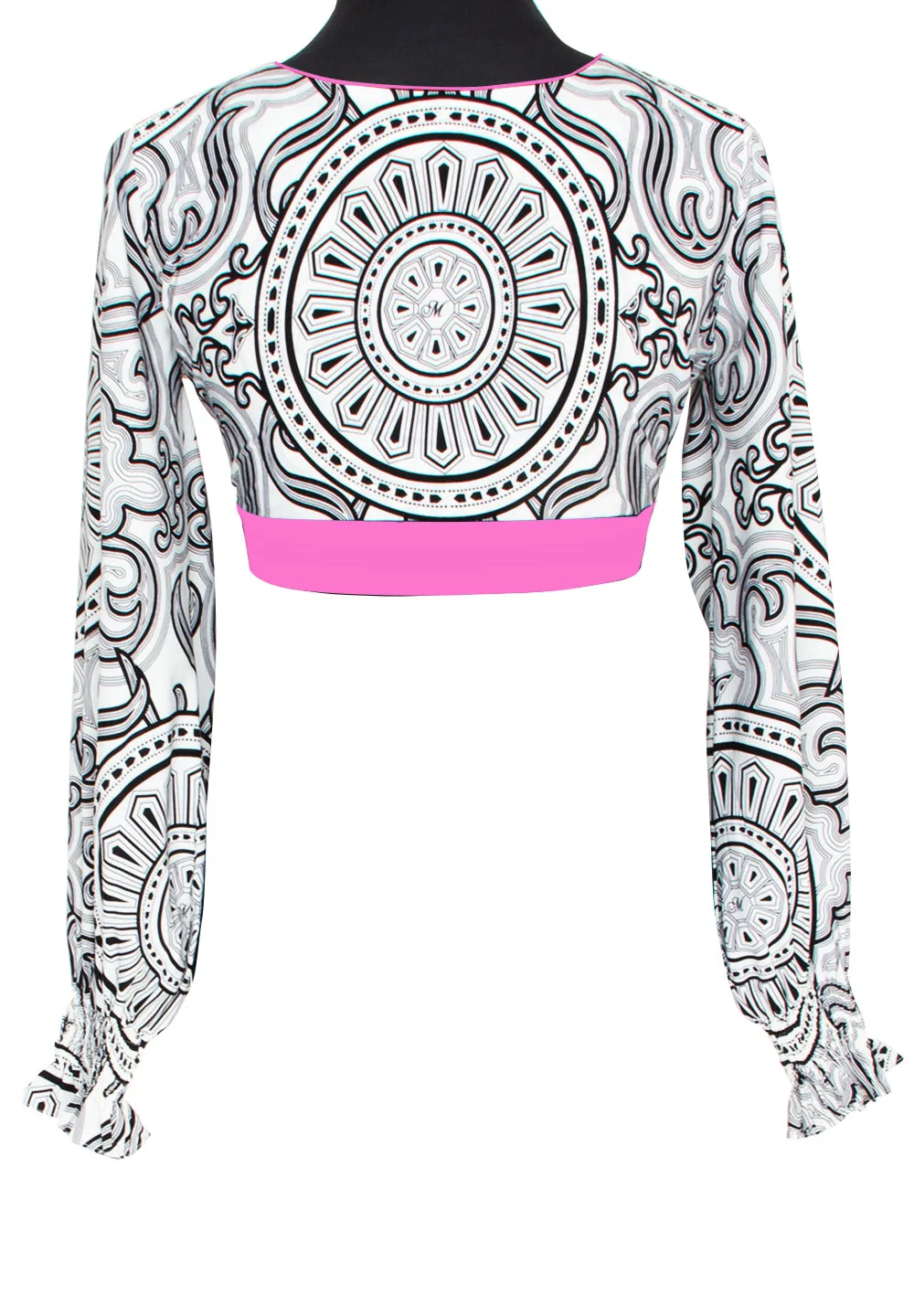 Tribal - Moon Crop Top (Neon Pink)