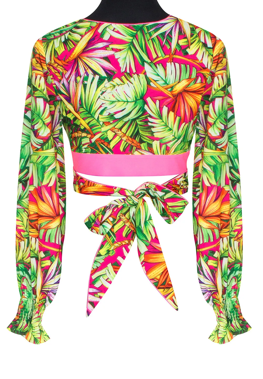 Tropics - Jungle Paradise Crop Top (Neon Pink)