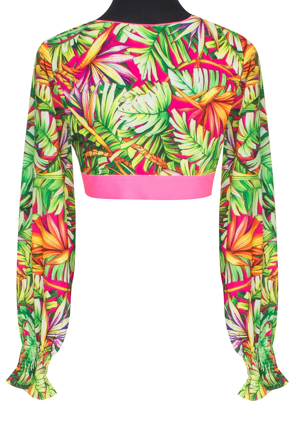 Tropics - Jungle Paradise Crop Top (Neon Pink)