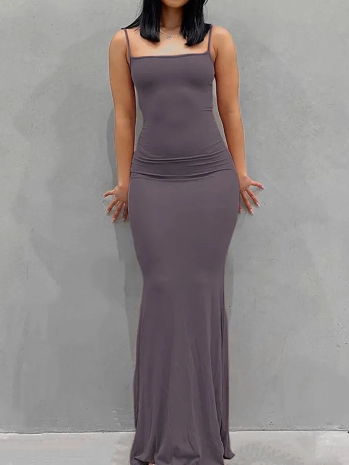 Uniwim Strap Bodycon Rib Maxi Dress