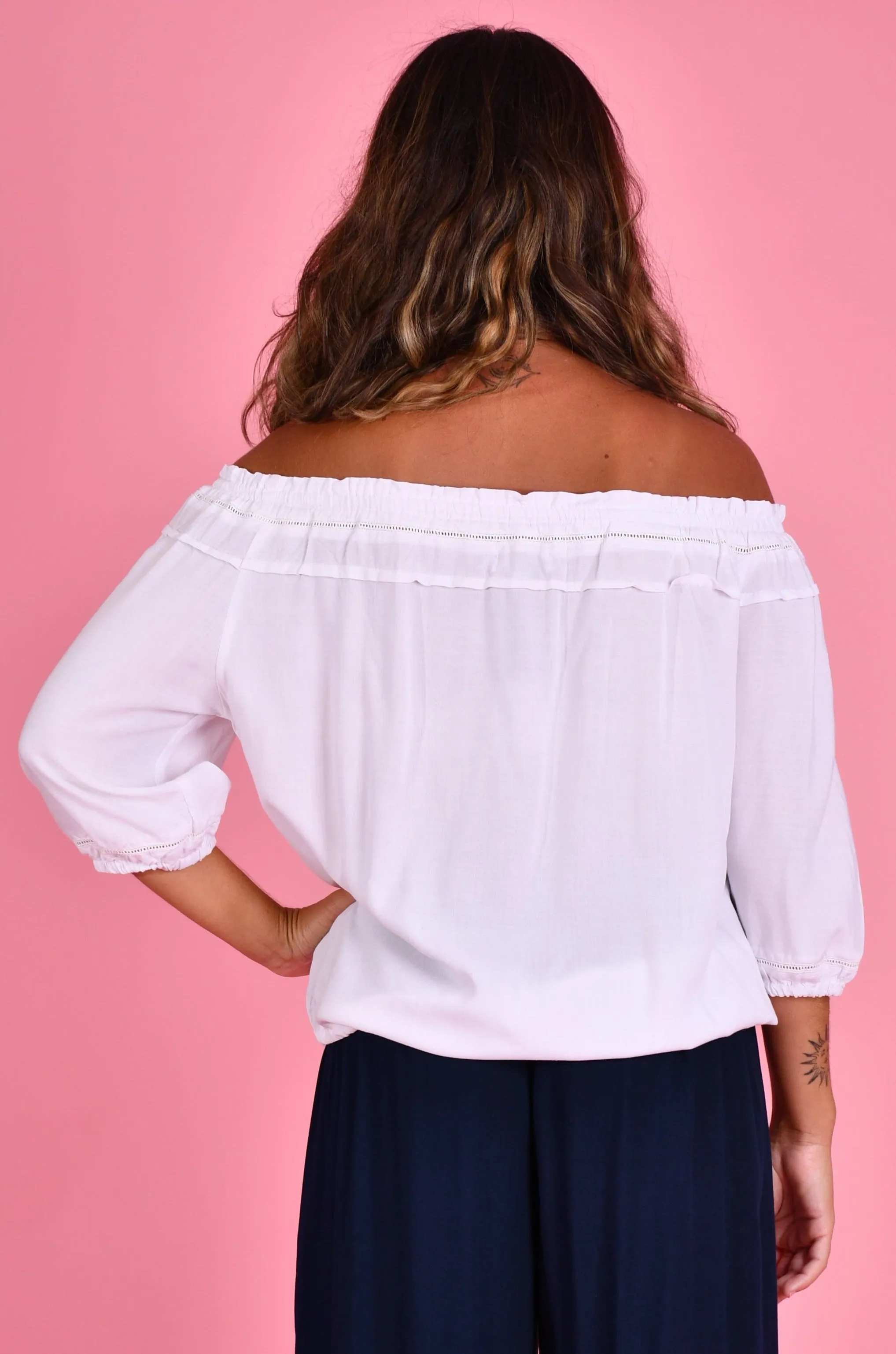 VBLT073 - PEASANT TOP - WHITE