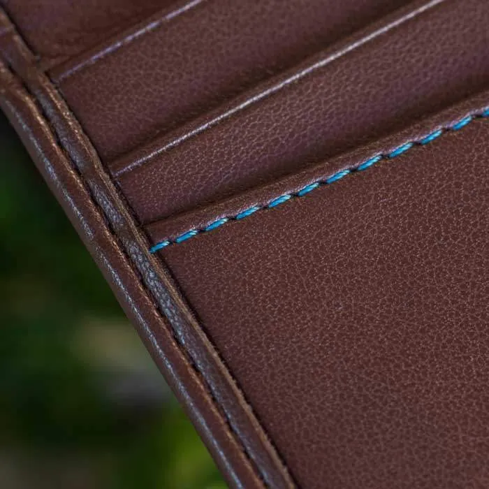 Vegan Leather RFID Protective Trifold Wallet | Chestnut Brown