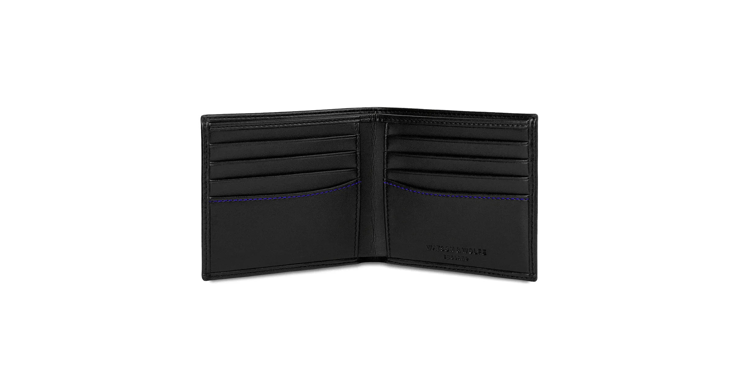 Vegan Leather RFID Protective Wallet | Black & Cobalt Blue