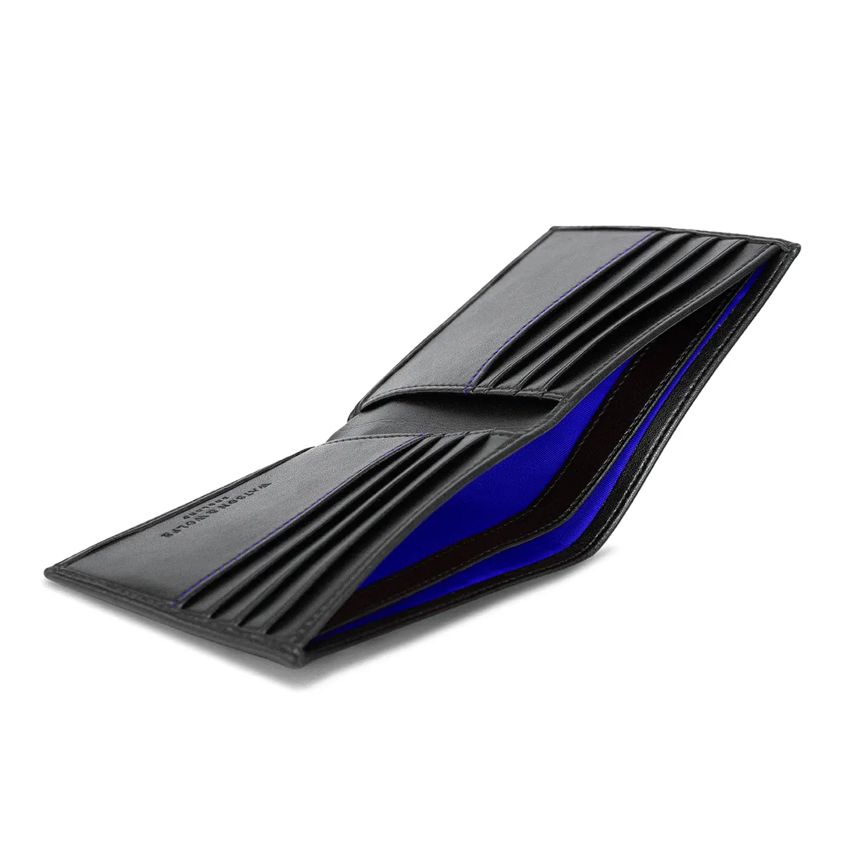 Vegan Leather RFID Protective Wallet | Black & Cobalt Blue