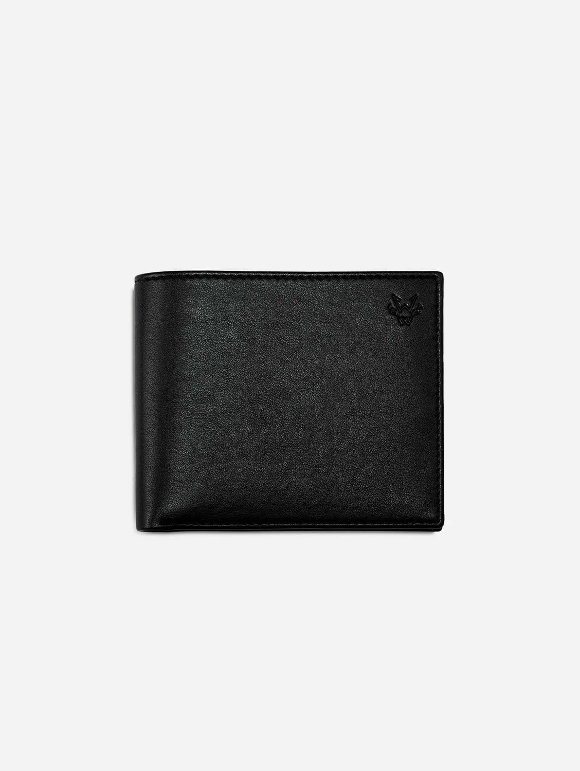 Vegan Leather RFID Protective Wallet with Coin Pocket | Black & Cobalt Blue