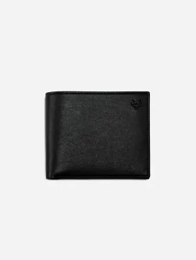 Vegan Leather RFID Protective Wallet with Coin Pocket | Black & Red