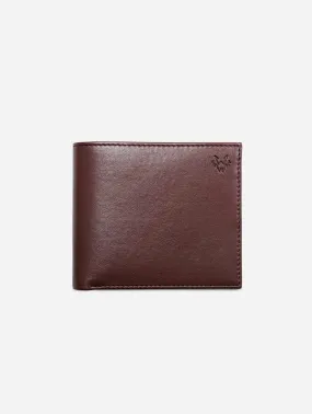 Vegan Leather RFID Protective Wallet with Coin Pocket | Chestnut Brown & Cobalt Blue