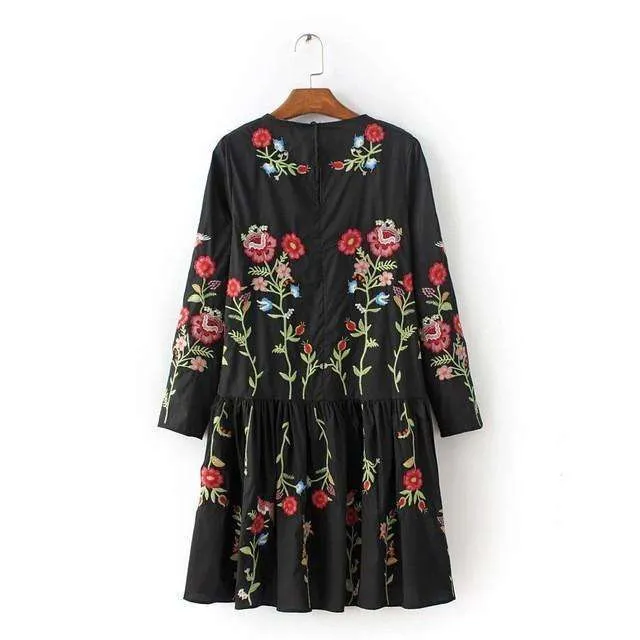 Vintage Bohemian Floral Dress