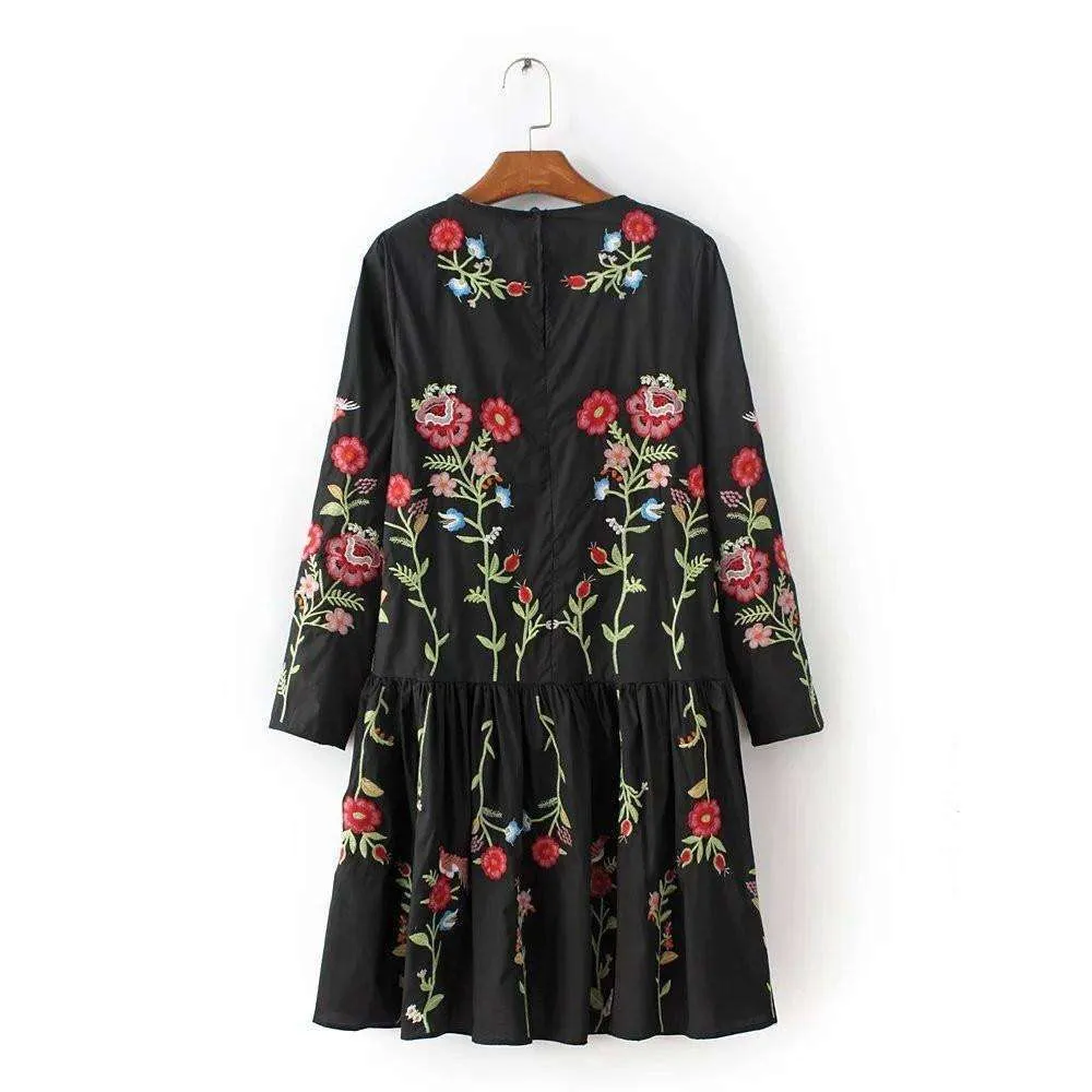 Vintage Bohemian Floral Dress