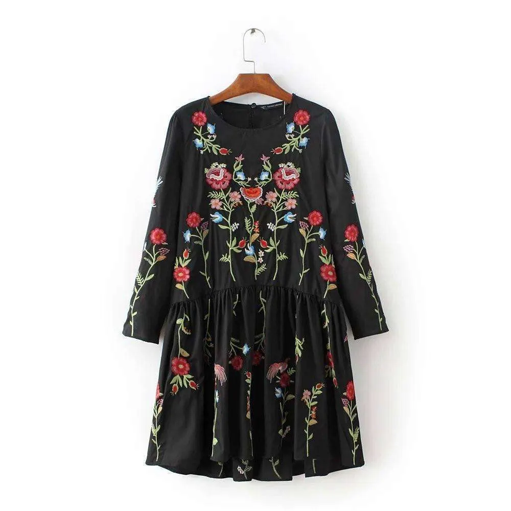 Vintage Bohemian Floral Dress